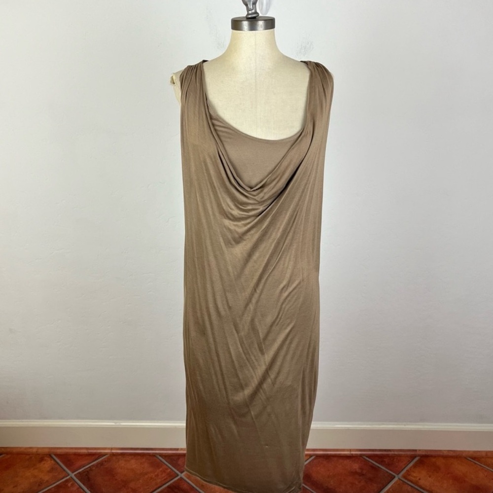 Alice + Olivia Brown Drape Midi Dress